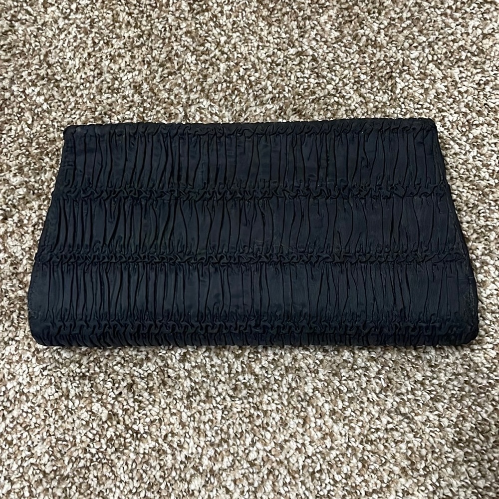 Black fabric clutch